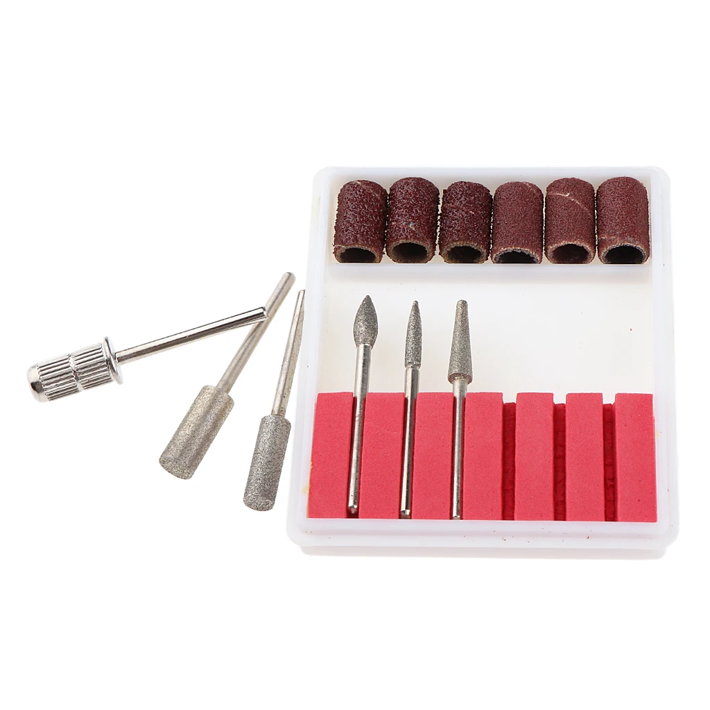 Nail Art 6pcs Drill File Bits Set Tools 3 32 for Acrylic Manicure Electric Machine Send