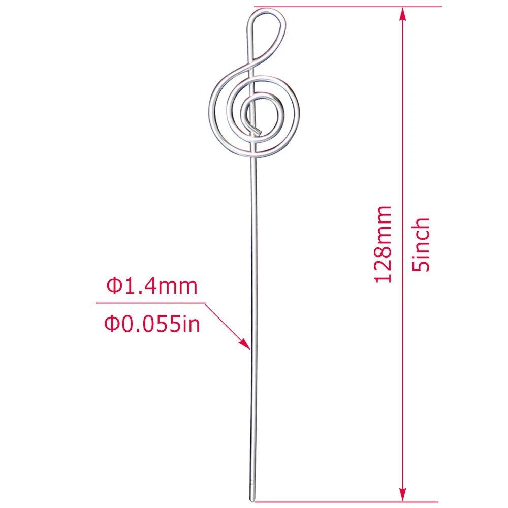 DIY ремесло Металл " проволока памятная Фотография держатель клип, глина и зажим для торта аксессуары, антикоррозийное блестящее хромирование, длина 12,8 см - Цвет: music notation clip