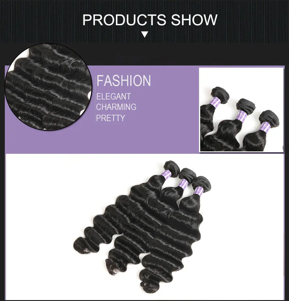 Brazilian Loose Deep Human Hair Weave 3Bundles Deal Non Remy Hair Weaving Human Hair Weft 100% Alimice Hair Extensions 8-30 Inch (7)