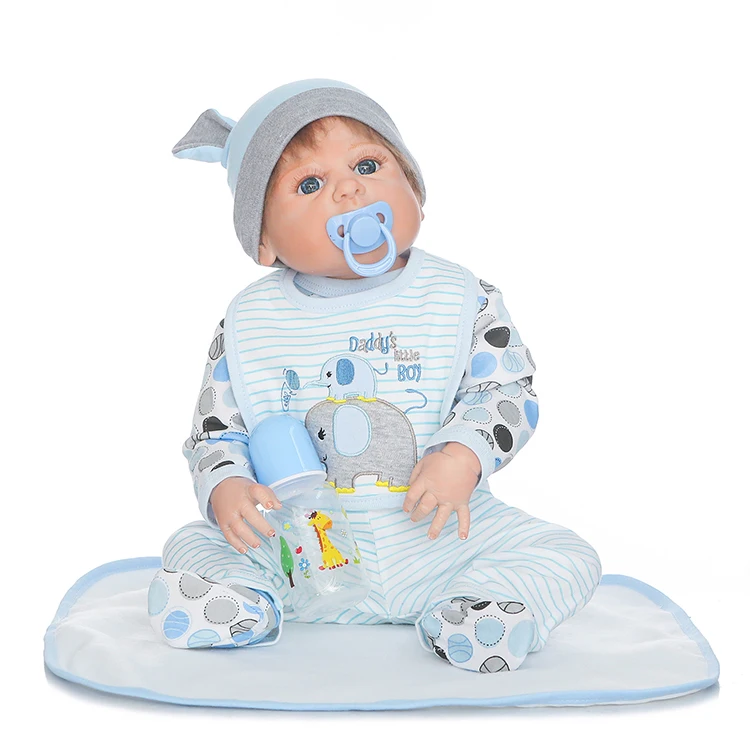 

23" new boy doll reborn full silicone reborn babies for children gift dolls bebe alive bonecas reborn menino