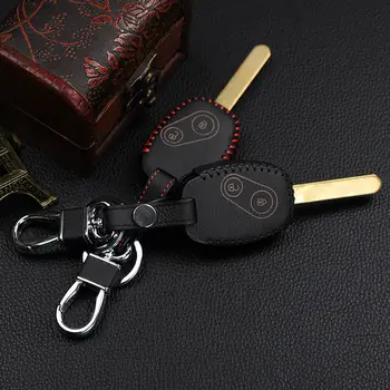

100% genuine leather car cover case style key chain ring for Honda CR-V Civic Fit Freed Step WGN 2 buttons remote control