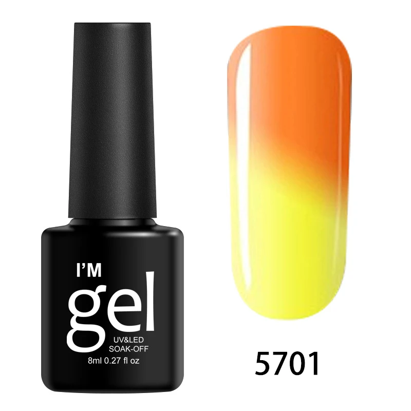 8 мл изменение температуры Цветной Гель-лак для ногтей Замачивание от изменения цвета лак для ногтей термический гель для дизайна ногтей DIY - Цвет: 5701