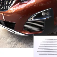 Для peugeot 5008 GT аксессуары из нержавеющей стали Передняя противотуманная фара решетка гриль крышка отделка 16 шт