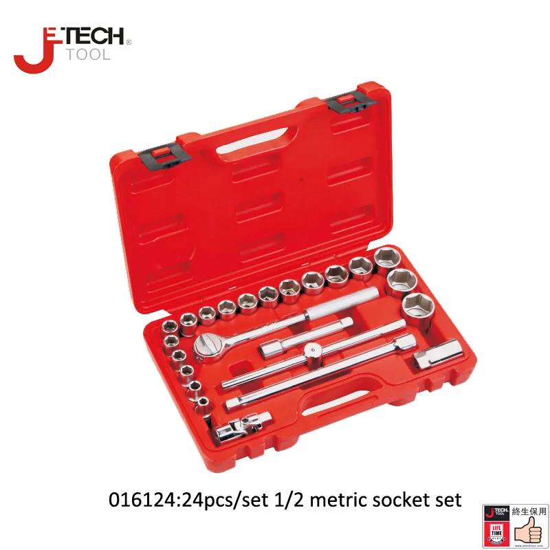 

Jetech a set of 24pcs 1/2 DR metric socket set kits kit de chaves e ferramentas hand tools for car lifetime guarantee