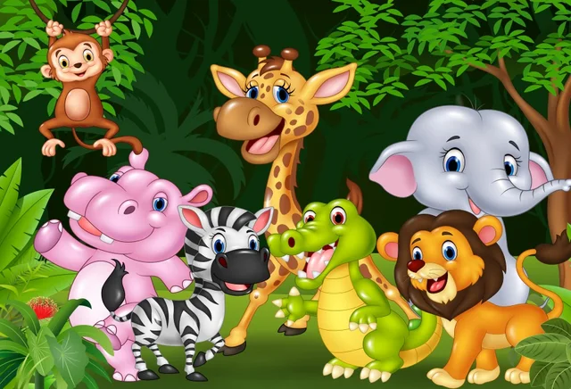 laeacco cartoon forest animals