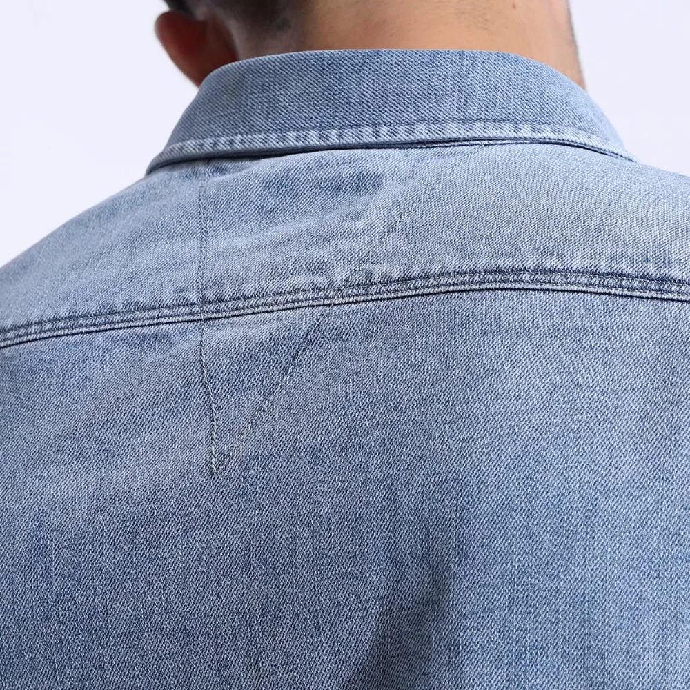 SIMWOOD 2019 новые весенние Джинсовые рубашки Для мужчин карман Slim Fit с длинным рукавом