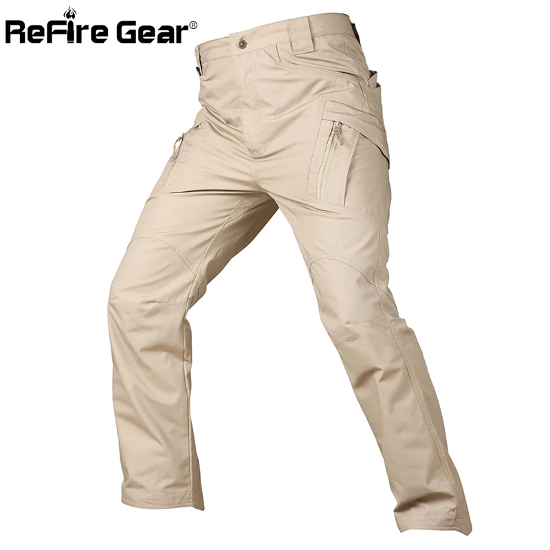 

ReFire Gear City Tactical Waterproof Army Cargo Pants Men Rip-Stop SWAT Combat Military Pants Many Pockets X9 US Special Trouser