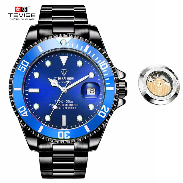 Tevise автоматические механические часы Для мужчин Relogio automatico masculino