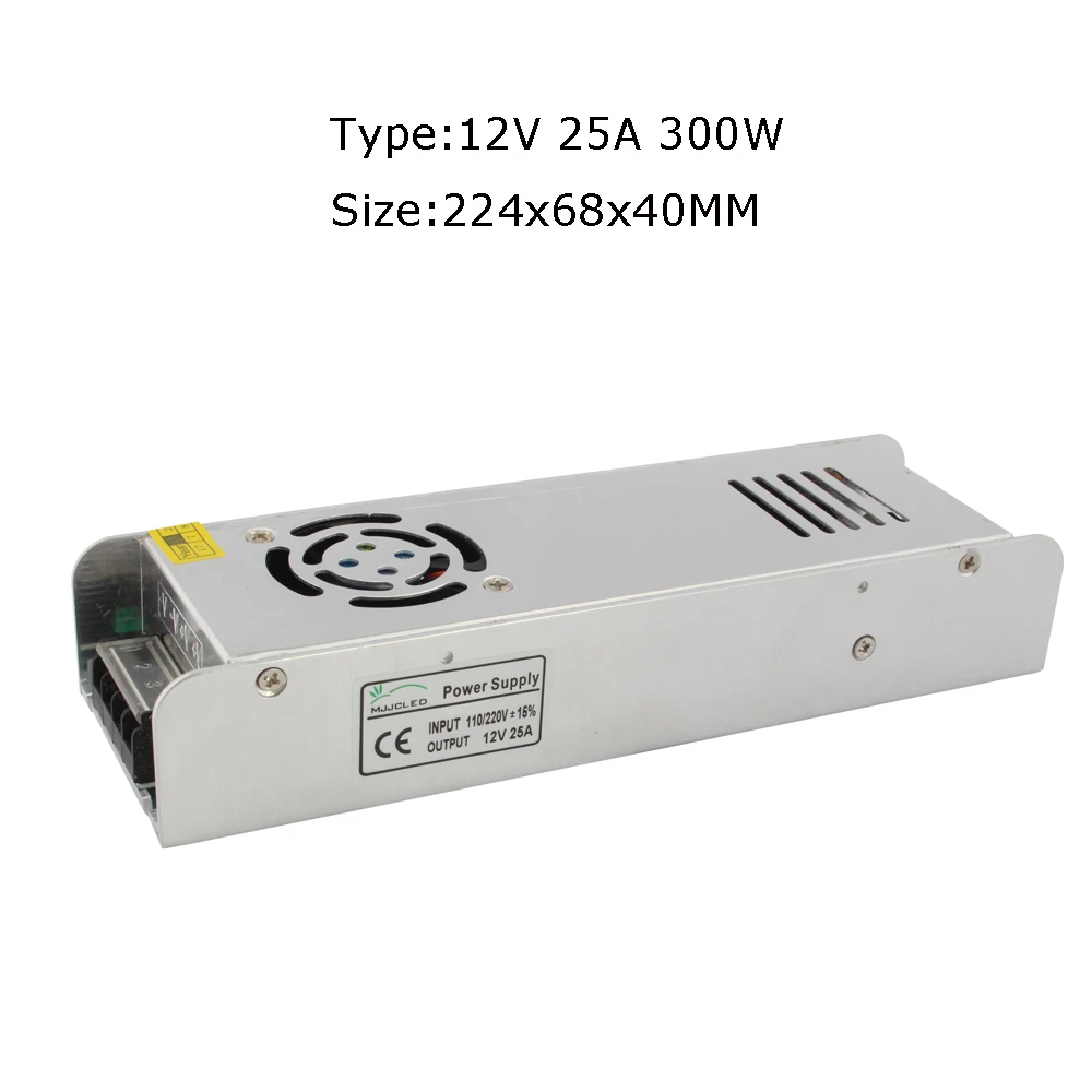 Источник питания 12 V 1A 2A 5A 10A 20A 25A 30A AC DC 12 V трансформатор 220V 12 вольт импульсный источник питания для светодиодного освещения - Цвет: 12V 25A