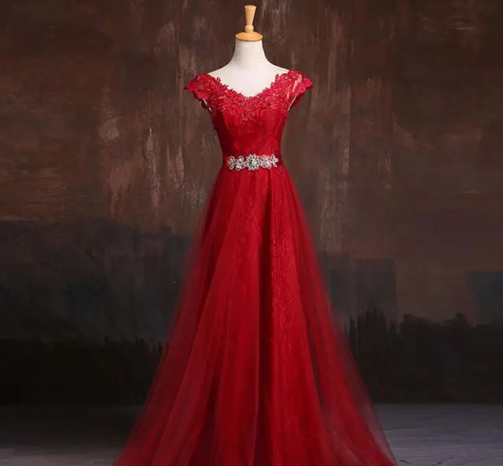 VENSANAC 2018 V Neck Crystal Sash A Line Long Evening Dresses Elegant Lace Appliques Backless Party Prom Gowns VENSANAC 2018 V Neck Crystal Sash A Line Long Evening Dresses Elegant Lace Appliques Backless Party Prom Gowns
