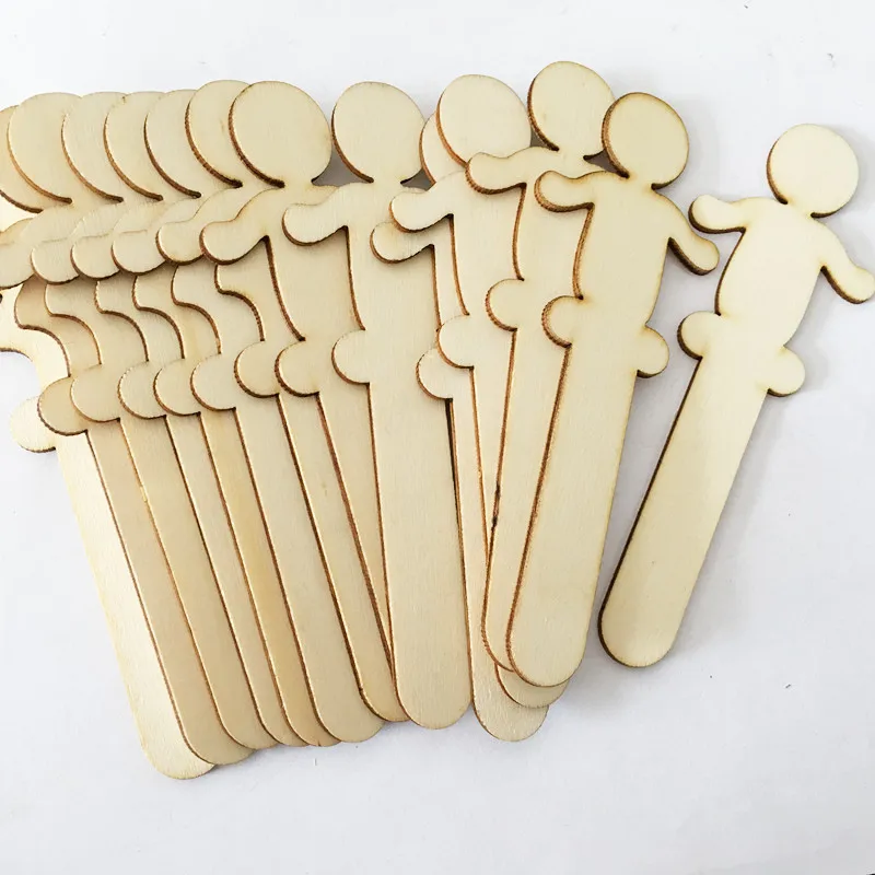 10pcs Natural Wood Popsicle Sticks Art & Craft Sticks People Shape for  Wooden Craft DIY Projects, Gift Tags, Home Decoration