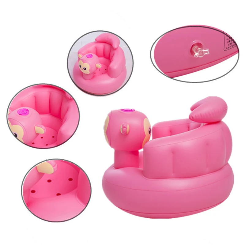 Kids Baby Inflatable Chair Sofa Bath Seat Dining Pushchair PVC Infant Portable Play Game Mat Stool