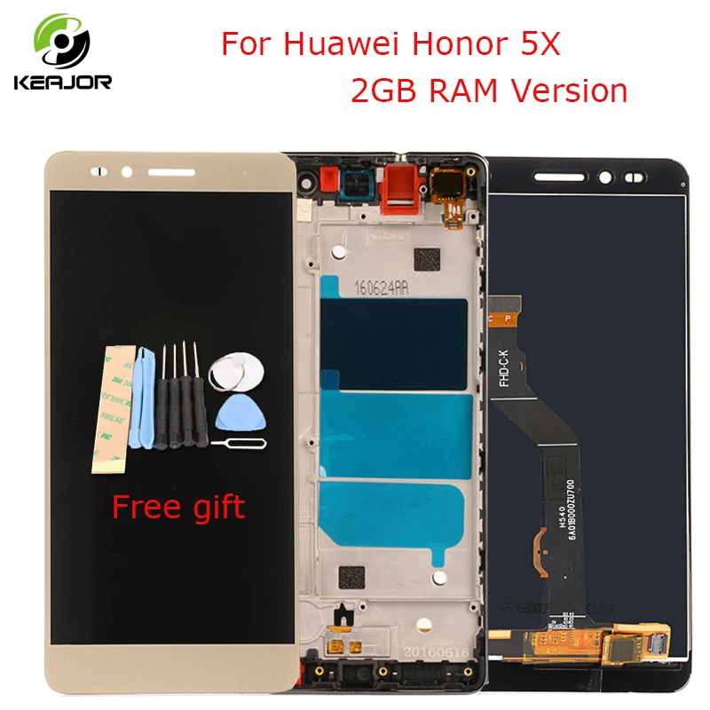 

LCD Display For Huawei Honor 5X Touch Screen Free Tools Digitizer Assembly Replacement Screen For Huawei GR5 Honor 5X KIW-L21