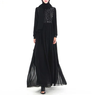 Женское платье с объемными блестками и цветочной вышивкой Abaya в Дубае