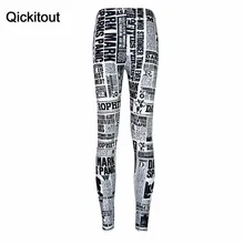 Высокое качество горячие женские горячие леггинсы с цифровой печатью черные буквы белая бумага стили женские сексуальные лосины для фитнеса Прямая поставка