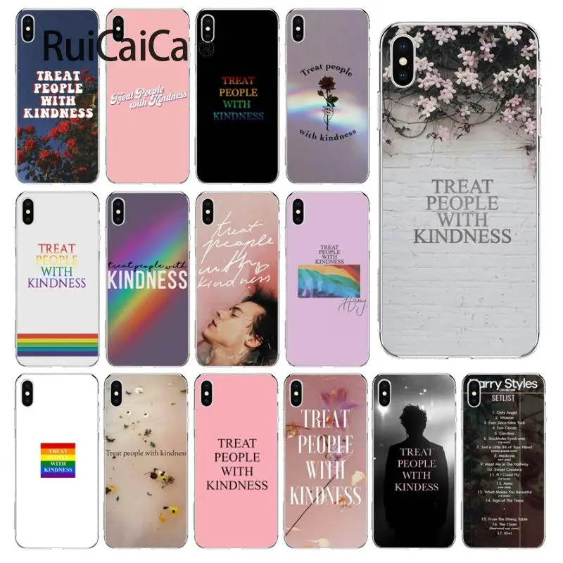 

Ruicaica Harry Styles Treat People With Kindness candy Soft Shell Phone Cover for iPhone 5 5Sx 6 7 7plus 8 8Plus X XS MAX XR
