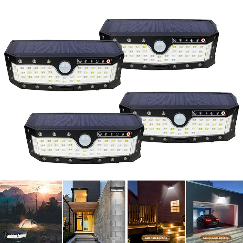 

Newest 58LED Waterproof Wall Lamp Outdoor Garden Path Lights 4 Modes Motion Sensor Emergency Security LED Solar Light