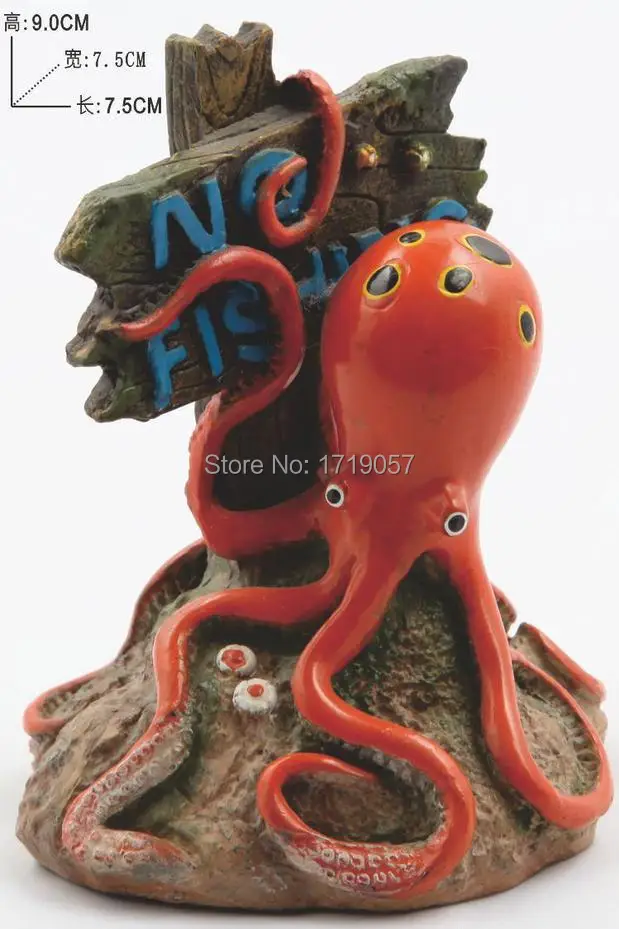 Fish Tank Octopus Resin Craft Aquarium Decoration Ship Artificial