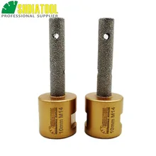 

DIATOOL 2pcs 10mm Vacuum Brazed Diamond finger bits With M14 Thread Enlarge shape round bevel existing holes