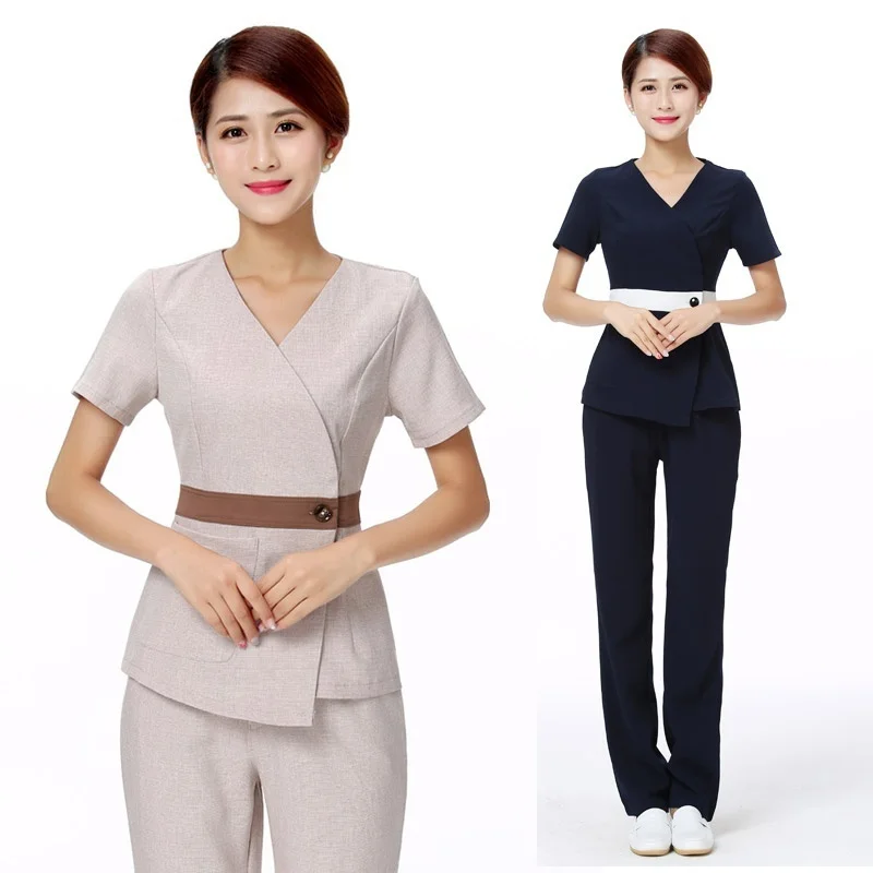 

Women's Fashion Scrubs Set/Medical Nursing Uniforms/ Beautician Spa Clothing High-quality Mujer Clinicos /Uniformes