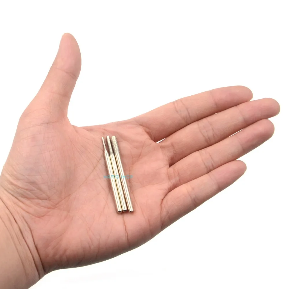 1set (30pcs) Diamond Coated Mix Sizes(1mm,2mm,3mm) Cylinder Rotary Drill Bit Burrs Point Tools