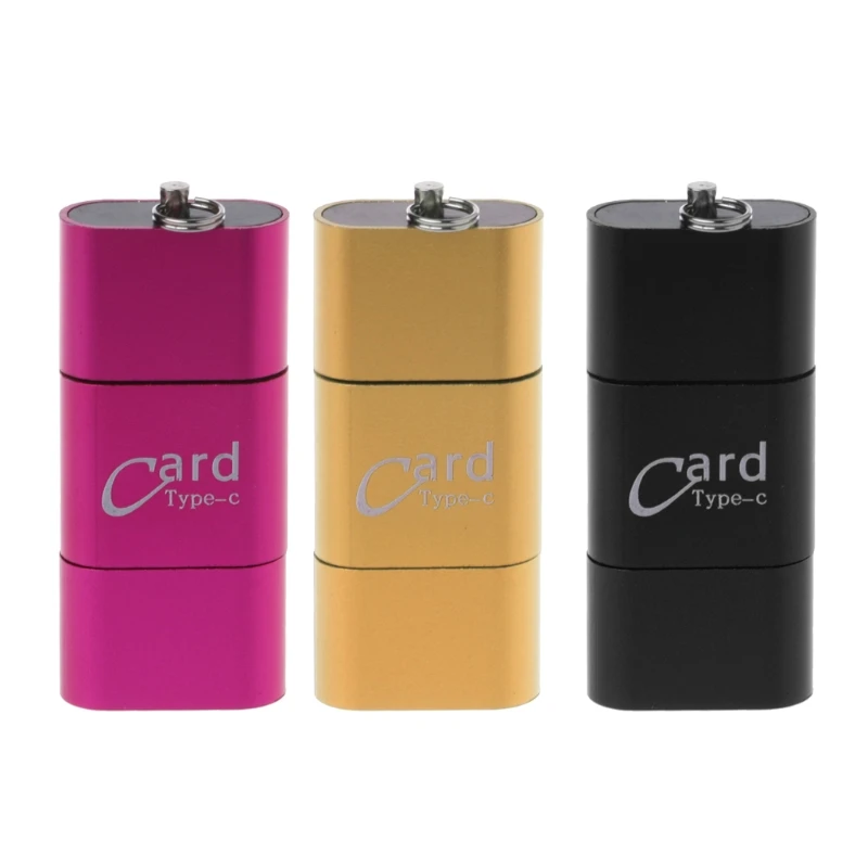 

Universal 3 in1 OTG Type-C Card Reader USB 3.0 to 2 Slot TF SD for Phones PC Black, Gold,Pink