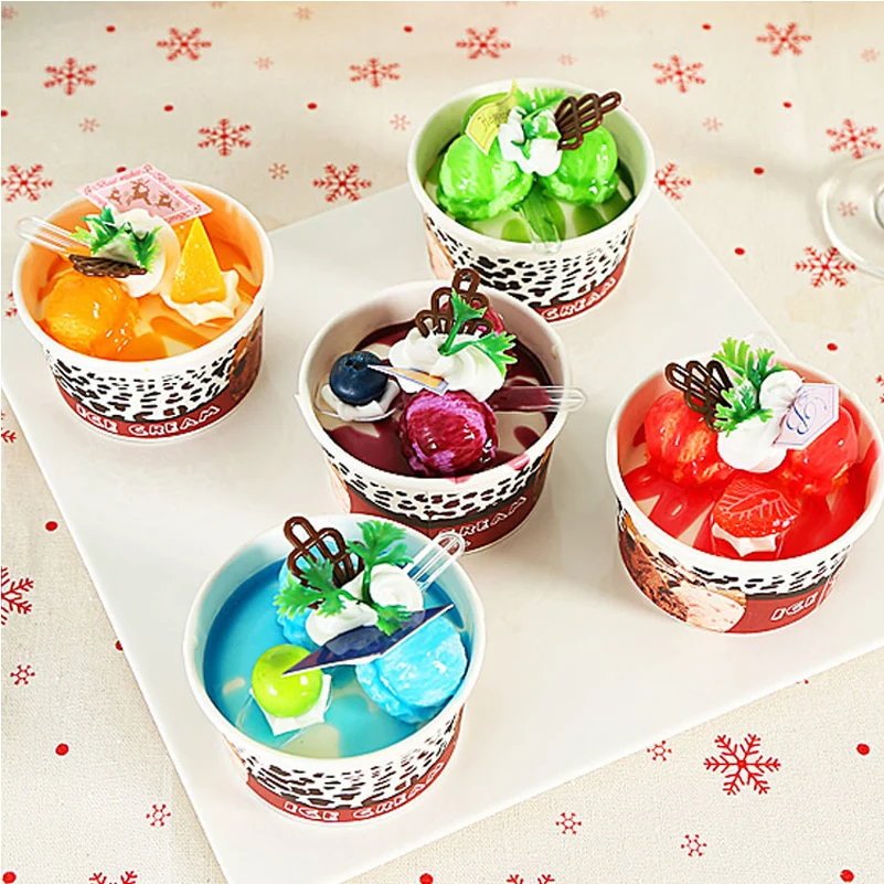 6 pcs gelato Artificiale di simulazione cibo per la torta negozio festa di natale della decorazione della decorazione della casa di visualizzazione della finestra puntelli Studio di schizzo