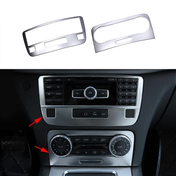 

2x Chrome plate Stainless Steel Center Console Adjust Frame Cover Trim For Mercedes-Benz GLK Class X204 2009-2015