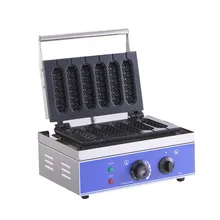 6 шт. хрустящая для кукурузы, хот-дога вафельница антипригарная французская маффиновая колбасная машина Ktichen Электрический аппарат для коммерческого использования