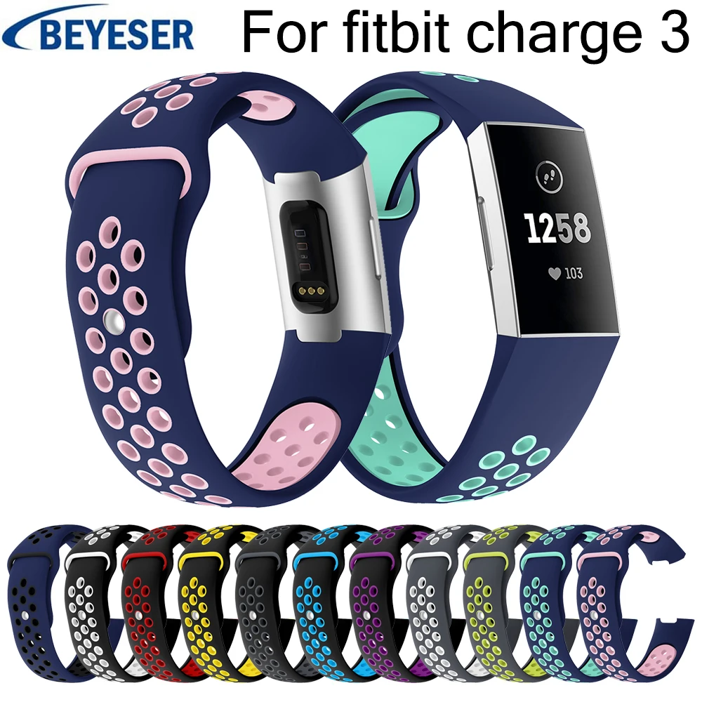 Сменный мягкий силиконовый ремешок для часов Fitbit Charge 3 браслет наручных умный