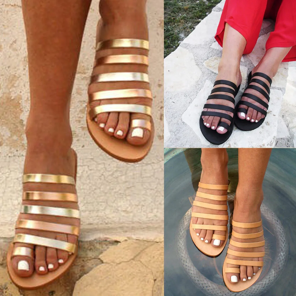 

Flat Sandals Women Slippers Summer Beach Casual Shoes Ladies Gladiator Sandals Roman Shoes Female Flip Flops Sandalias Mujer