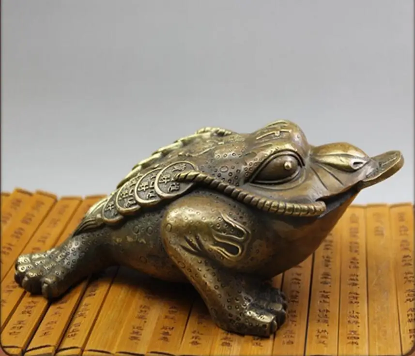 

Copper bronze toad Lucky Cai antiques antique bronze crafts ornaments collectibles sculpture statue musicians