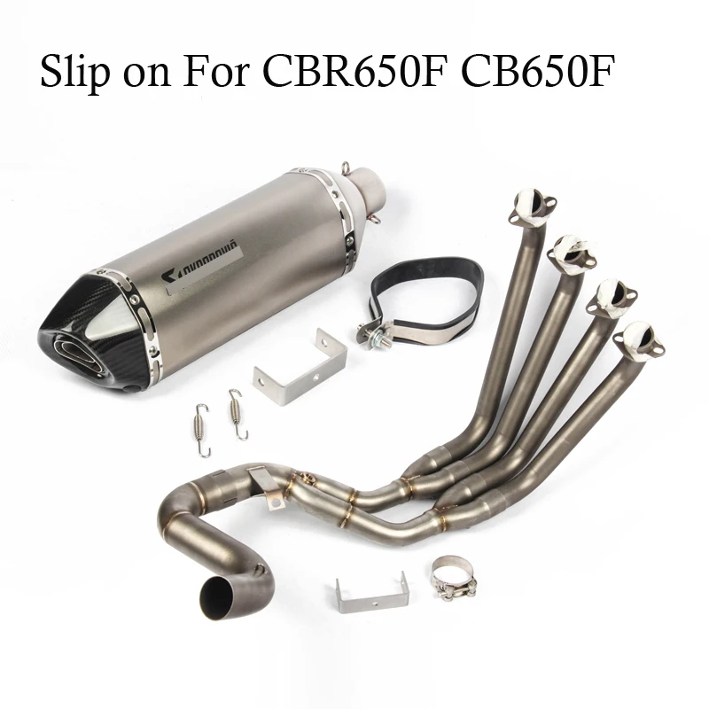

Motorcycle Exhaust Muffler Modified Carbon Fiber+stainless Steel with AK Laser Marking Slip on For Honda CBR650F CB650F