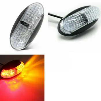 

1pc Universal Car Waterproof LED Red Amber Light Side Marker Clearance Lamp For Trailer Truck Cars