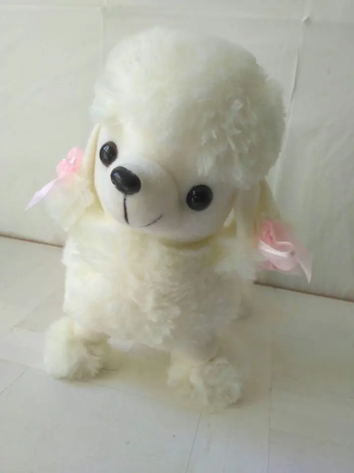Около 25x22 см белый Пудель игрушка собака плюшевая игрушка мягкая кукла Рождество подарок b1879