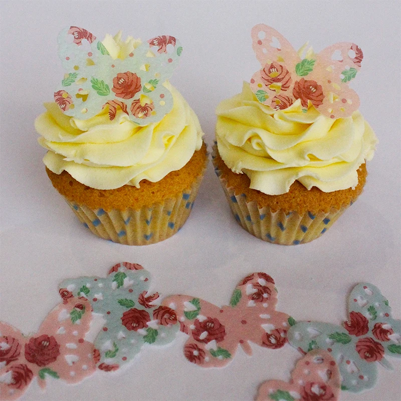 Flower Butterfly Easter Edible Wafer Cupcake Decorating Tools Pre