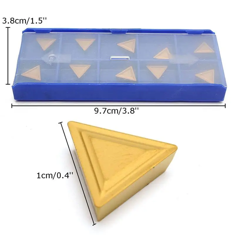 10 шт. TPMR 110304 треугольные вольфрамовые наконечники из карбида золота с коробкой