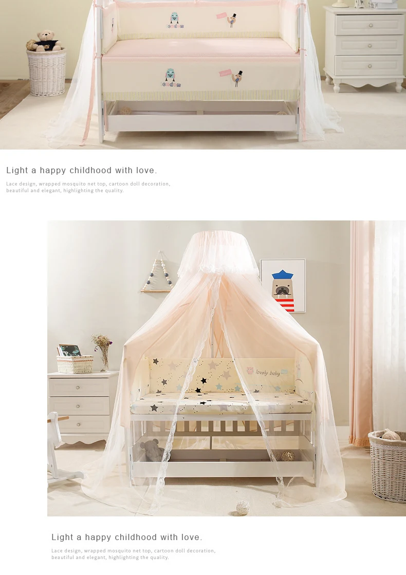 Регулируемая детская кроватка москитная сетка с кронштейном принцесса дворца стиль палатки сетки для детской кровати decoracion habitacion B