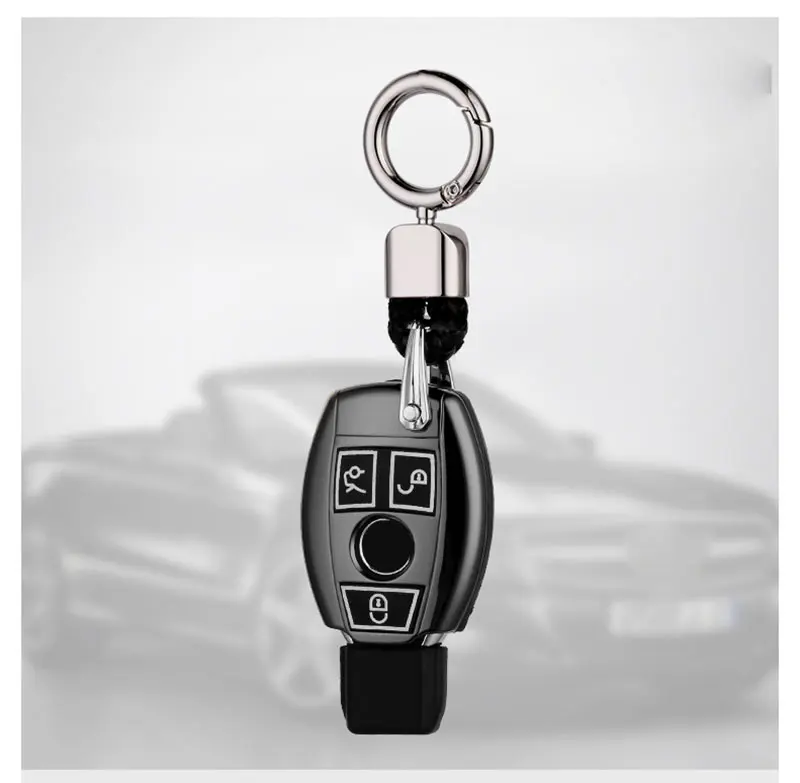 Световой цинковый сплав + кожаный чехол Key автомобилей или Mercedes Benz для B200 C180 E260L S320 GLK300 CLA CLS S400 стайлинга автомобилей