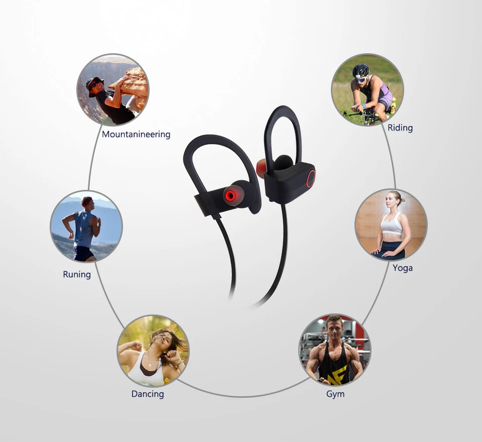 Lasdolod wireless earphone with mic headphone bluetooth noise canceling Headset noise cancellation IPX4 sweatproof sport earbuds-95