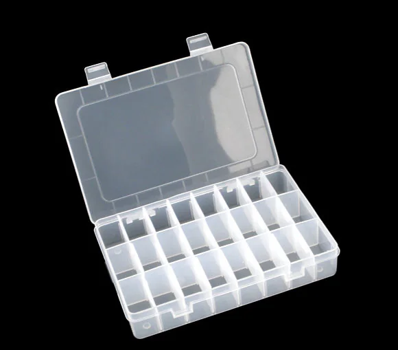 

Plastic Adjustable Beads Organizer Container Storage Box Rectangle Clear for Bead Rings Jewelry Display Organizer