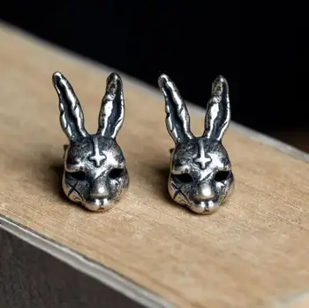 

Zavorohin Cute Gothic Solid 925 Sterling Silver Rabbit Stud Earrings Retro Animal Jewelry Ear Studs Personality Gift Brincos