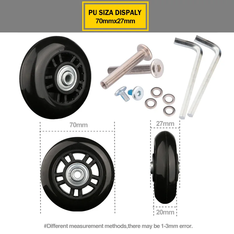 Запчасти для чемоданов rolley колеса для багажного чемодана Замена Ремонт для аксессуаров 70*27 ролики Замена для катания на открытом воздухе колеса - Цвет: PU-70-27