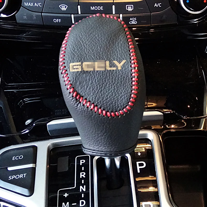 

Lsrtw2017 Genuine Leather Car Interior Gear Lever Cover Brake Cover for Geely Emgrand Ec7 2016