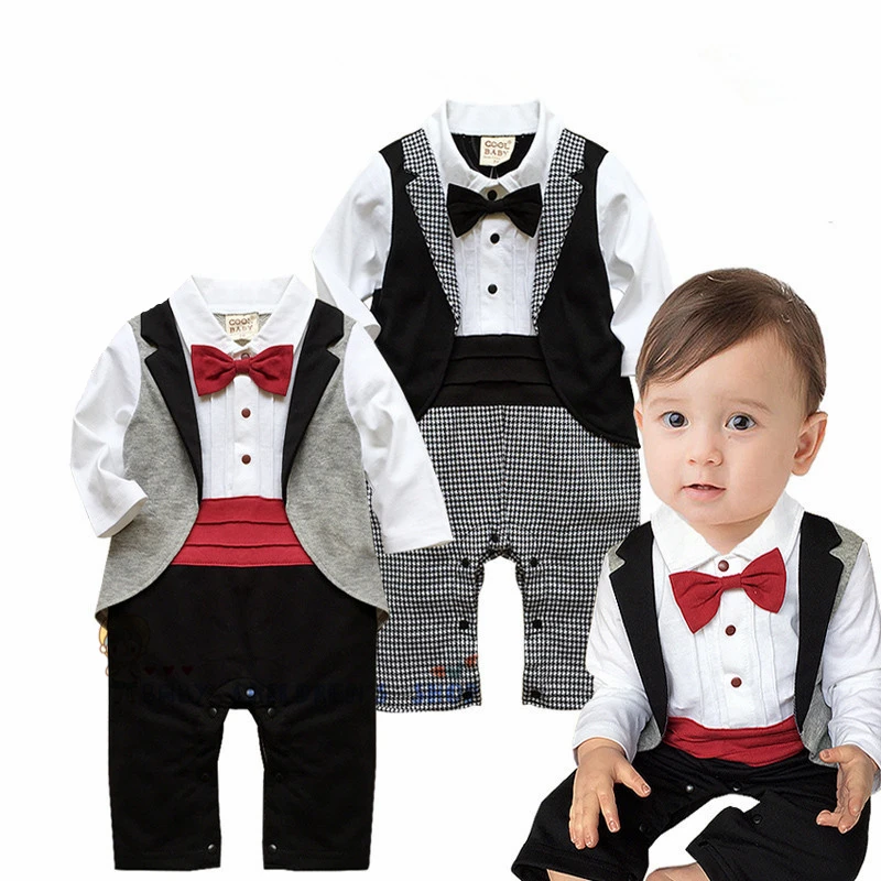 

Fashion Baby Boy Clothes Spring Autumn Baby Clothing Set Roupas Bebes Cotton Infant Jumpsuits Gentleman Newborn Baby Boy Rompers