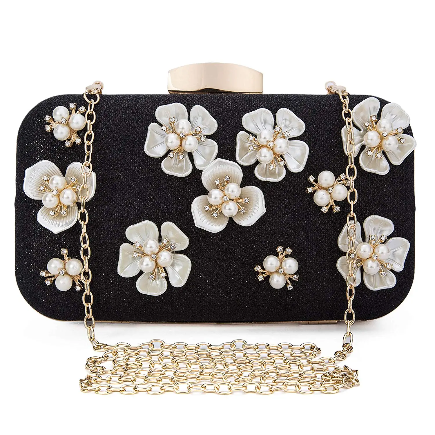 

DCOS Women's Floral Beaded Design Evening Clutch Bags Wedding Purse