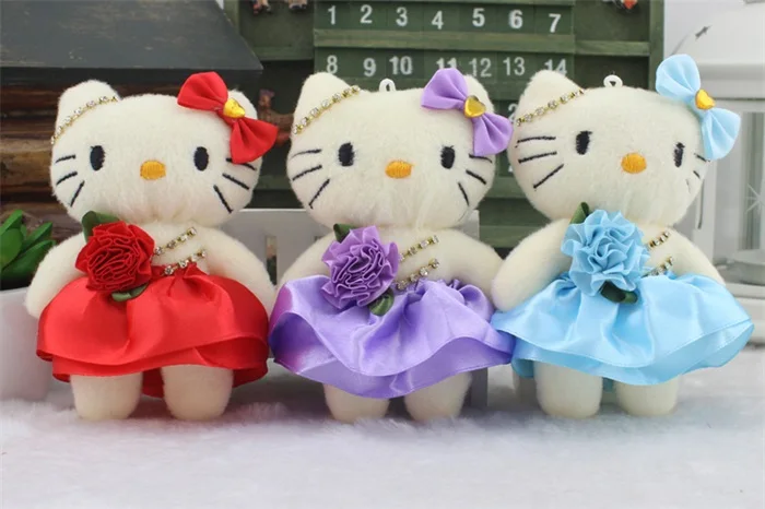 Милые мягкие животные плюшевая в форме кошки игрушка мини Hello Kitty Кошки аксессуары для букета украшения на день рождения Рождественский подарок для детей - Высота: mixed color