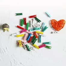 40 шт. мини цвет древесины рамки фото клип дома настенные декорации DIY получить примечание клип