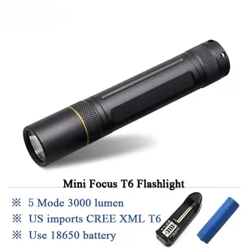 

Portable Lighting flashlight CREE XML T6 led Flashlight lanterna Hunting torch light linternas lamp 18650 Rechargeable Battery