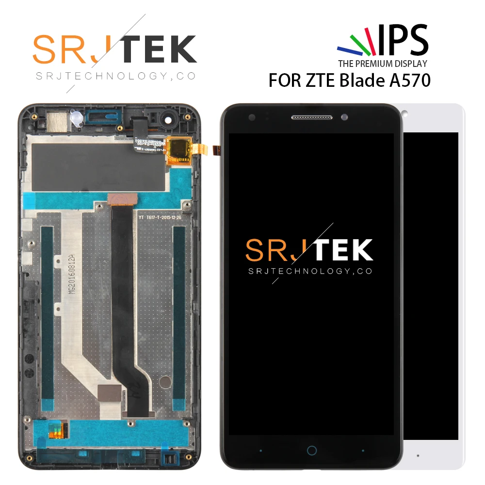 

SRJTEK 5.5'' Screen For ZTE Blade A570 LCD Display Matrix Touch Digitizer Assembly Sensor For ZTE Blade A813 A570 T617 Parts